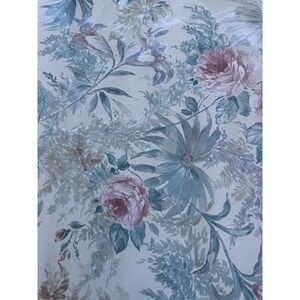 Vintage Roll Of Light Green Pink Textured Floral Wallpaper Cottagecore Granny